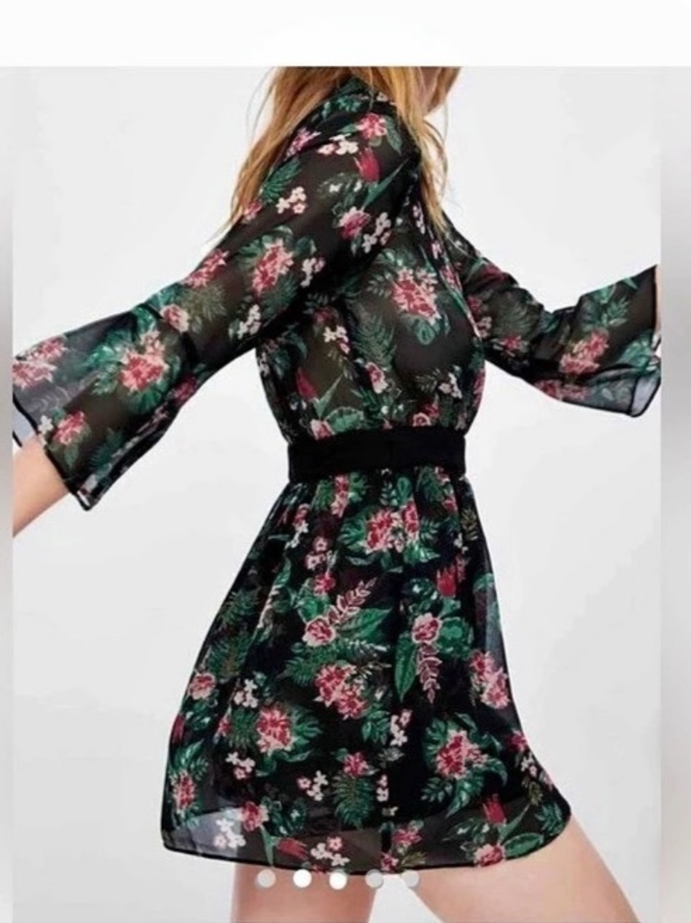 Zara Black Floral Wrap Romper